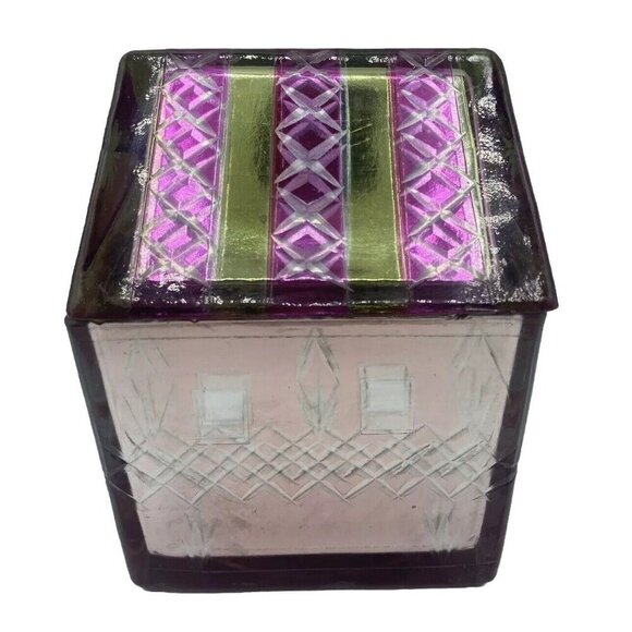 Anthropologie Snowflake House Evergreen & Embers Fragranced Cut Glass Candle - Picture 2 of 16